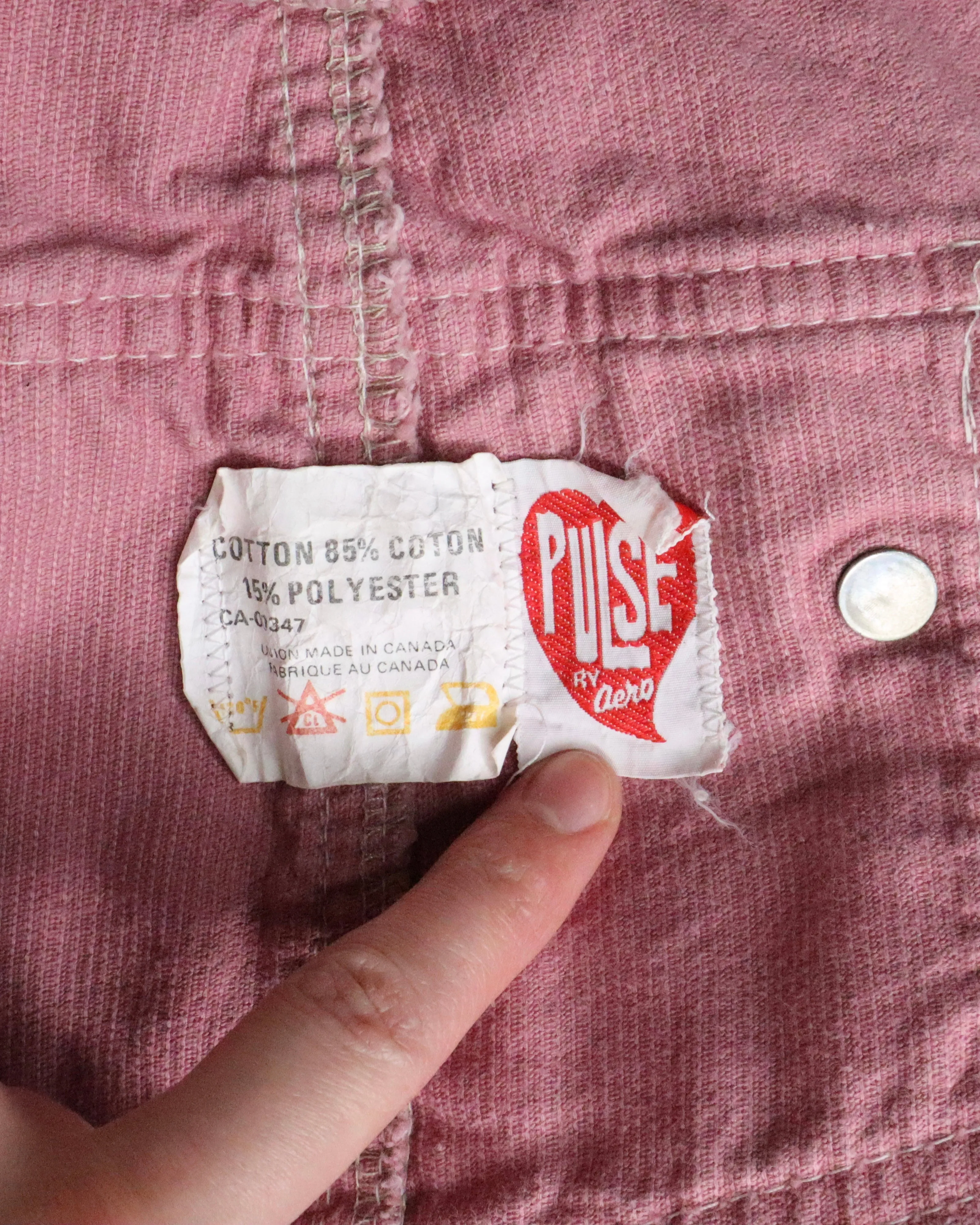 70s Pink Corduroy Overalls (S)