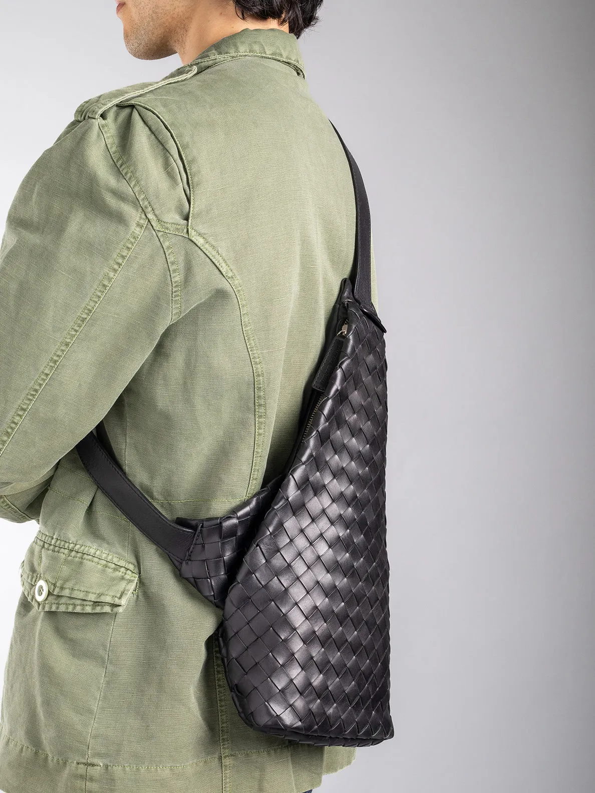 ARMOR 05 - Black Woven Leather Backpack