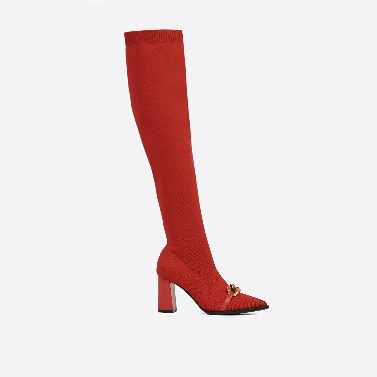 binfenxie-Women Knit Comfort Chunky Over Knee Boots