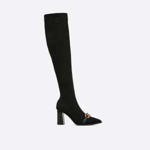 binfenxie-Women Knit Comfort Chunky Over Knee Boots