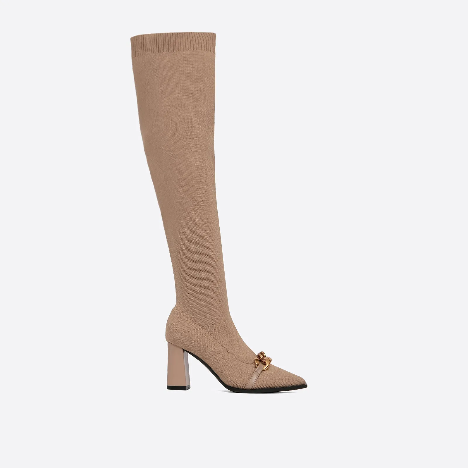 binfenxie-Women Knit Comfort Chunky Over Knee Boots