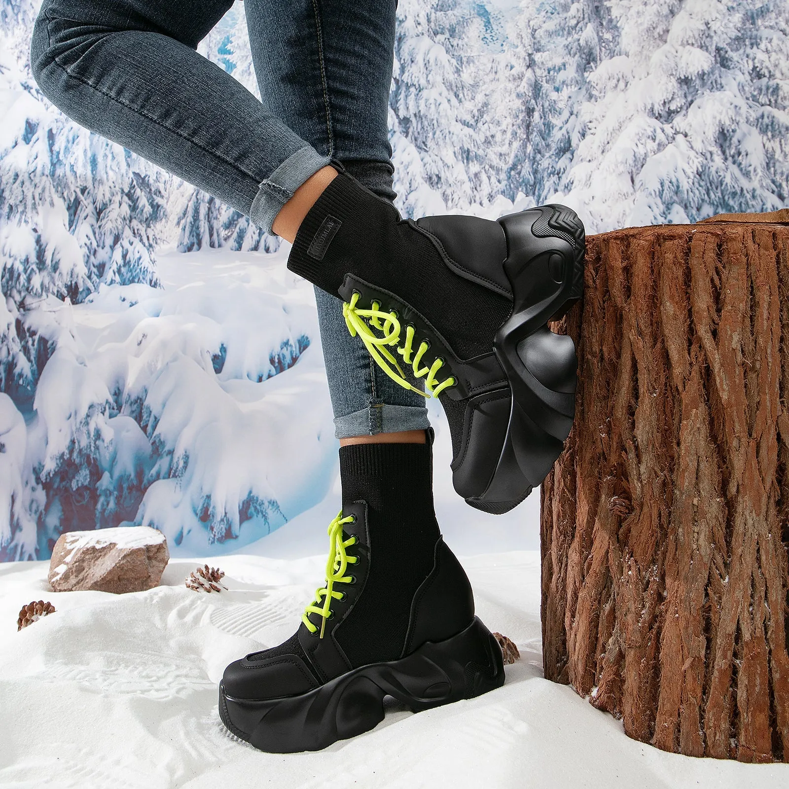 binfenxie-Women Platform Casual Ankle Boots