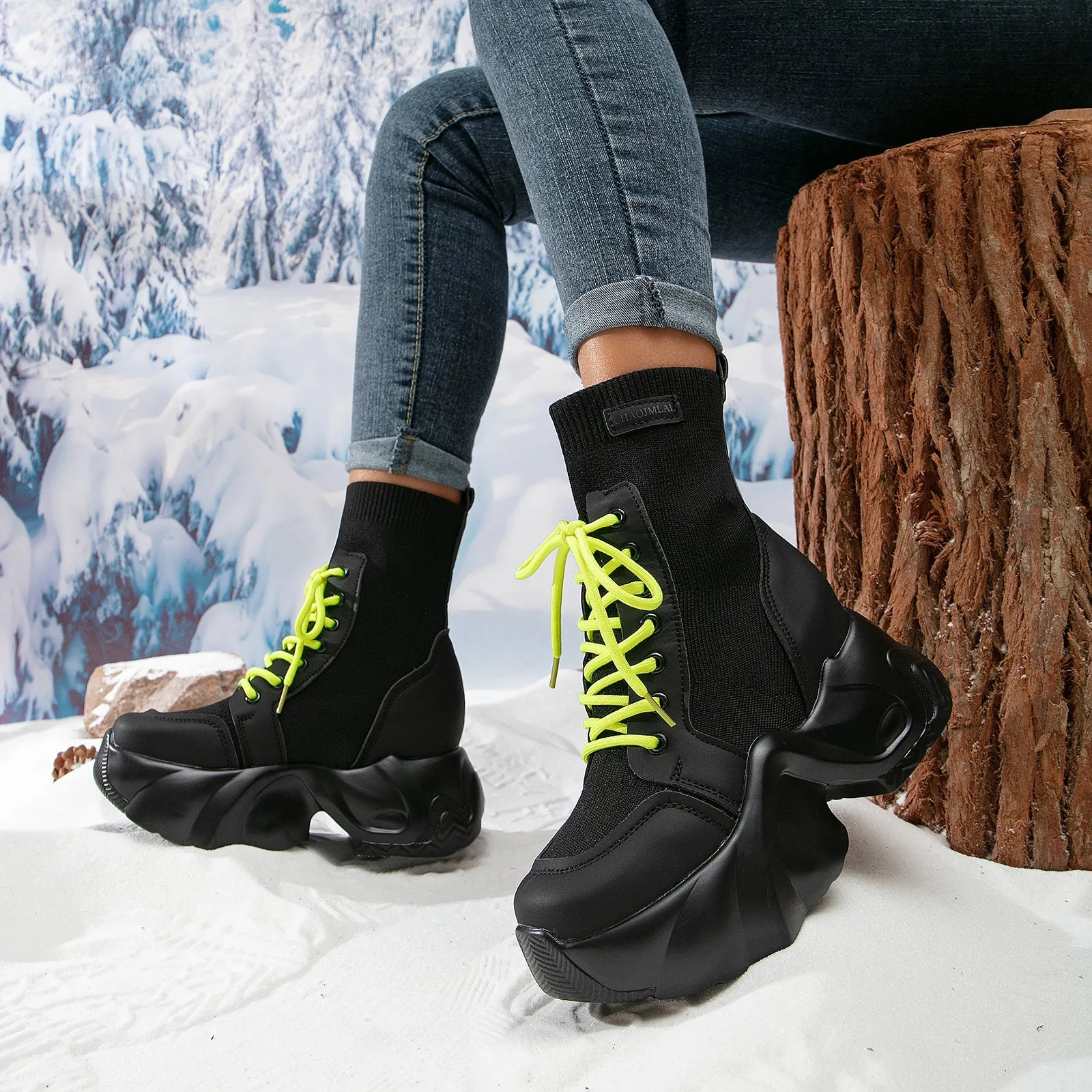 binfenxie-Women Platform Casual Ankle Boots