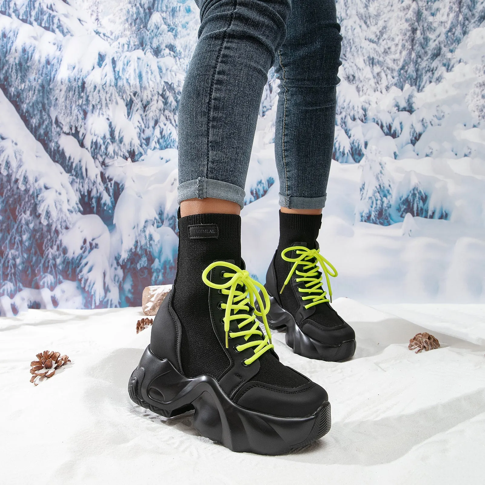 binfenxie-Women Platform Casual Ankle Boots
