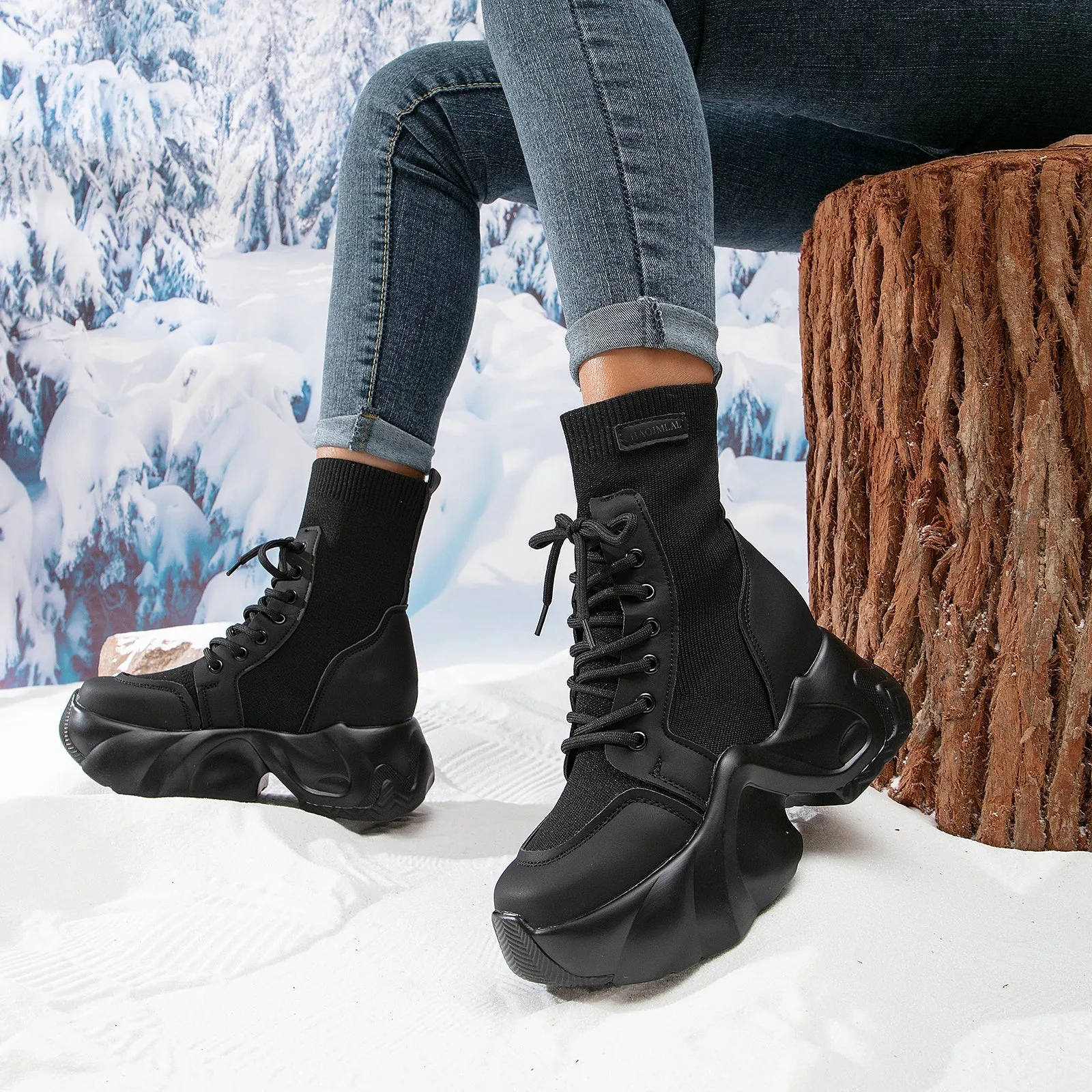 binfenxie-Women Platform Casual Ankle Boots