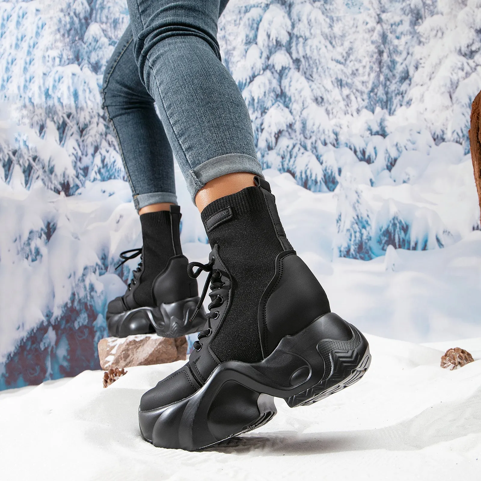 binfenxie-Women Platform Casual Ankle Boots