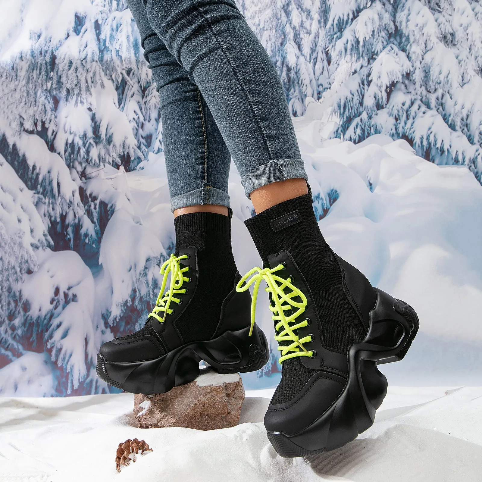 binfenxie-Women Platform Casual Ankle Boots