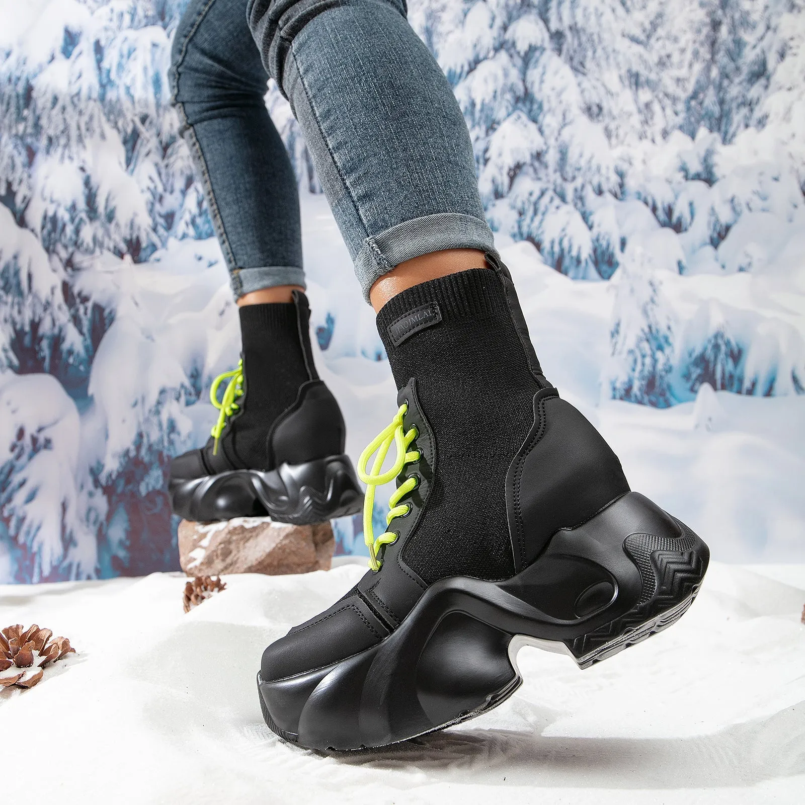 binfenxie-Women Platform Casual Ankle Boots