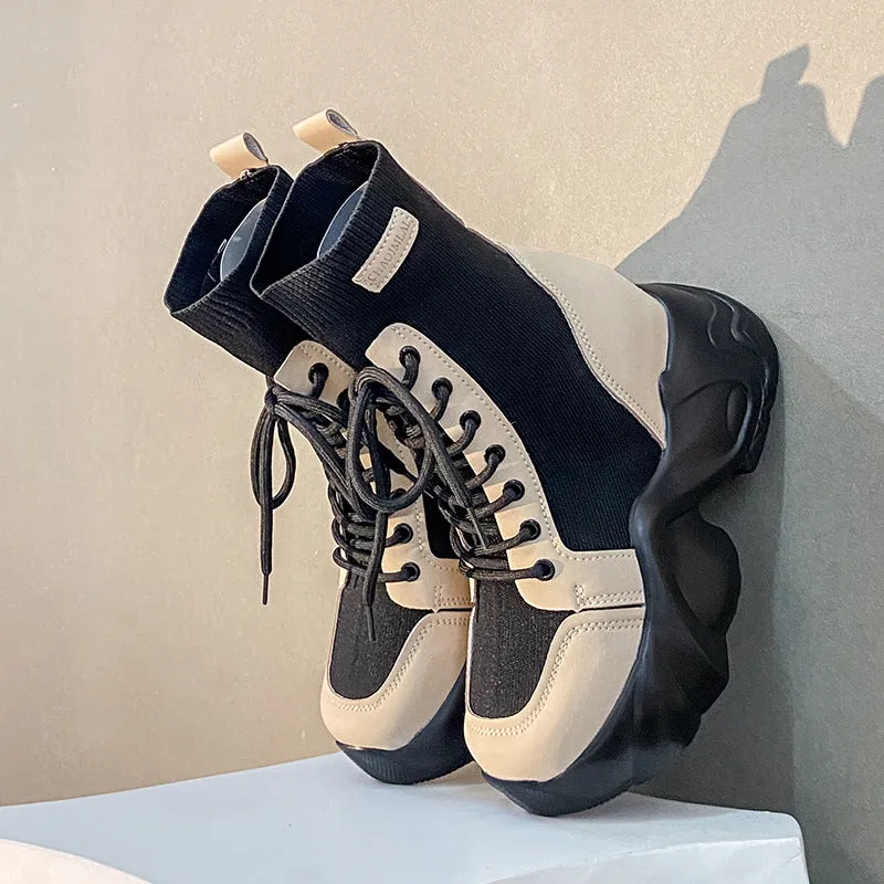 binfenxie-Women Platform Casual Ankle Boots