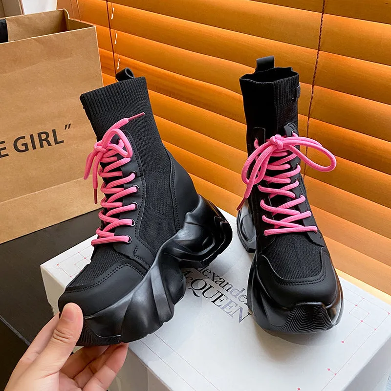 binfenxie-Women Platform Casual Ankle Boots