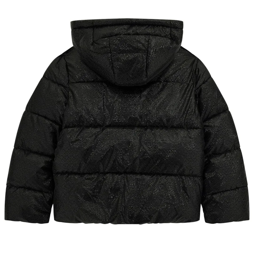 Black Shimmer Puffer Jacket