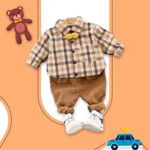 Brown Corduroy Joggers Set