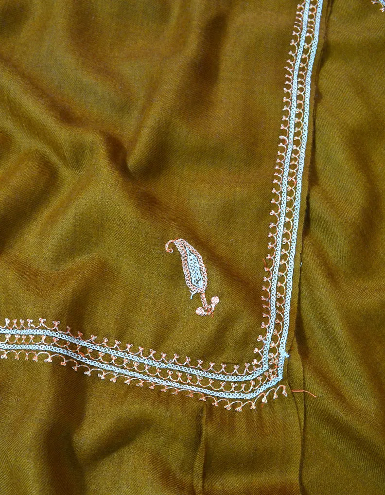 Brown Pashmina Stole With Tilla 5849