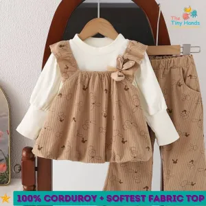 Brown Rabbit Corduroy Set