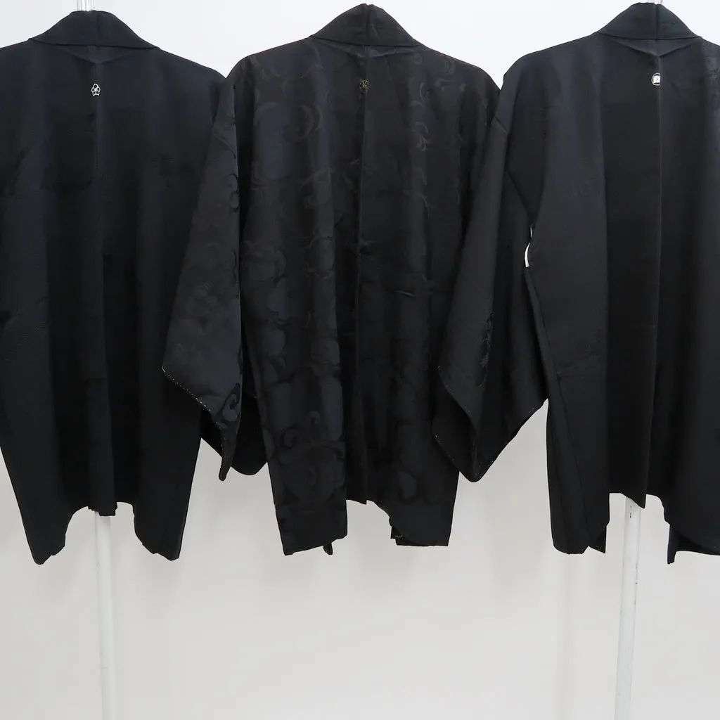 Bundle 15pcs Silk Black Haori Jacket Wholesale Bulk Free Shipping #391