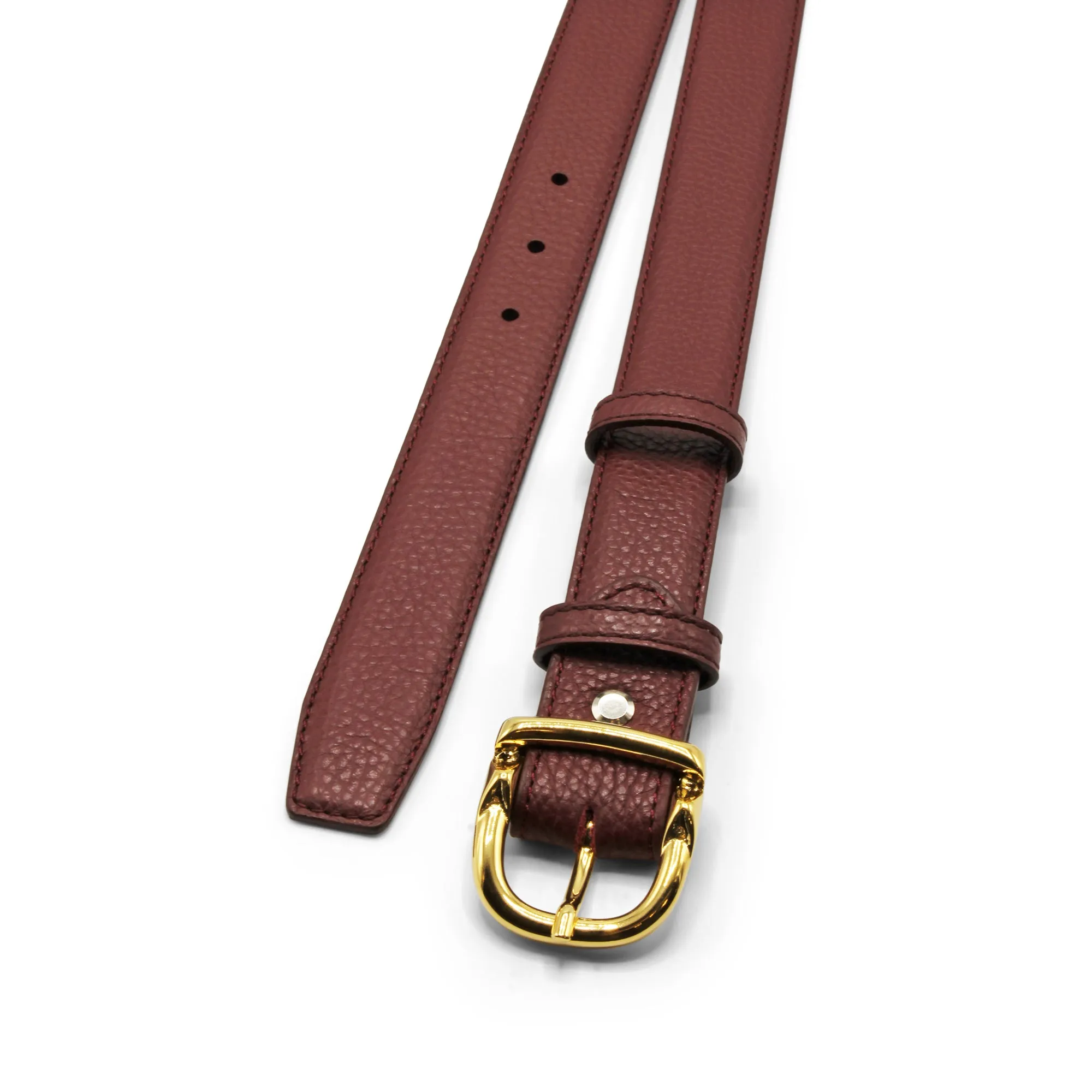 Burgundy Narrow Novak Tumbled Belt