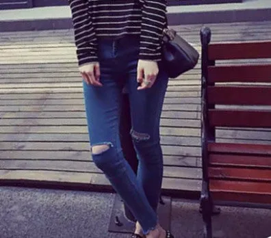 Casual High Waist Female Jeans