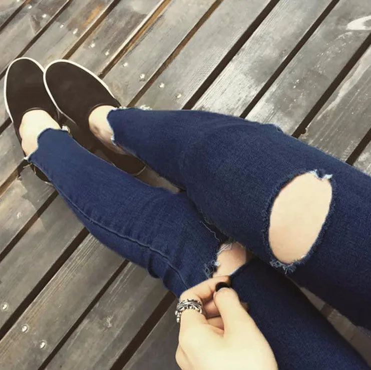 Casual High Waist Female Jeans