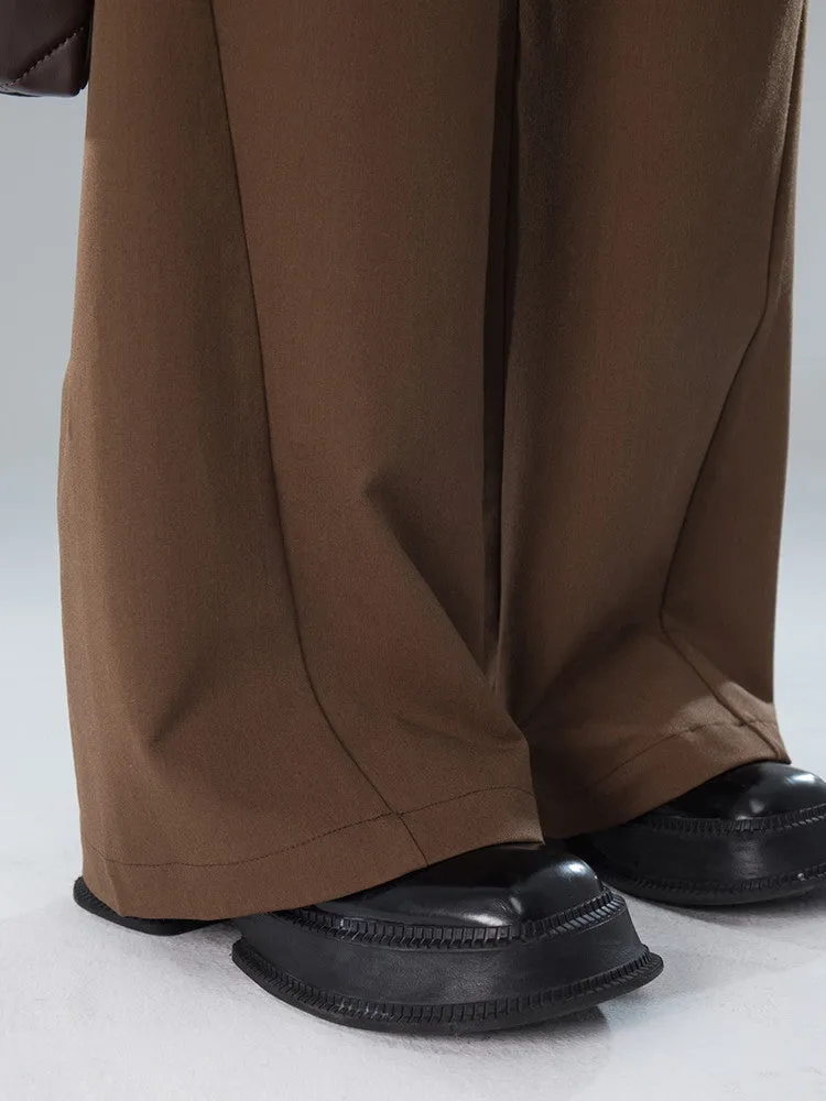Casual Straight Simple High-Waist Wide-Pants