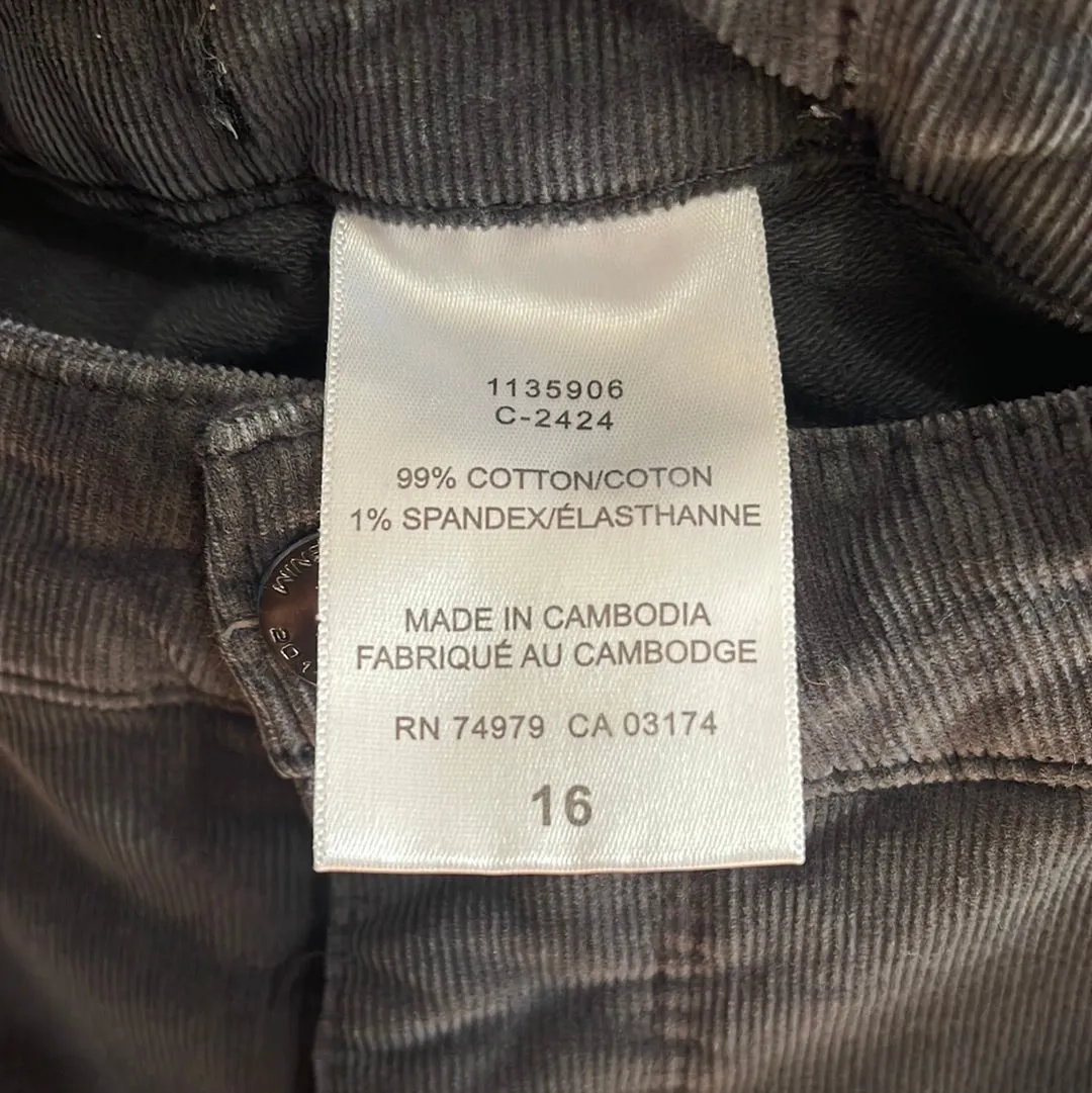 Charcoal Skinny Corduroy Pants