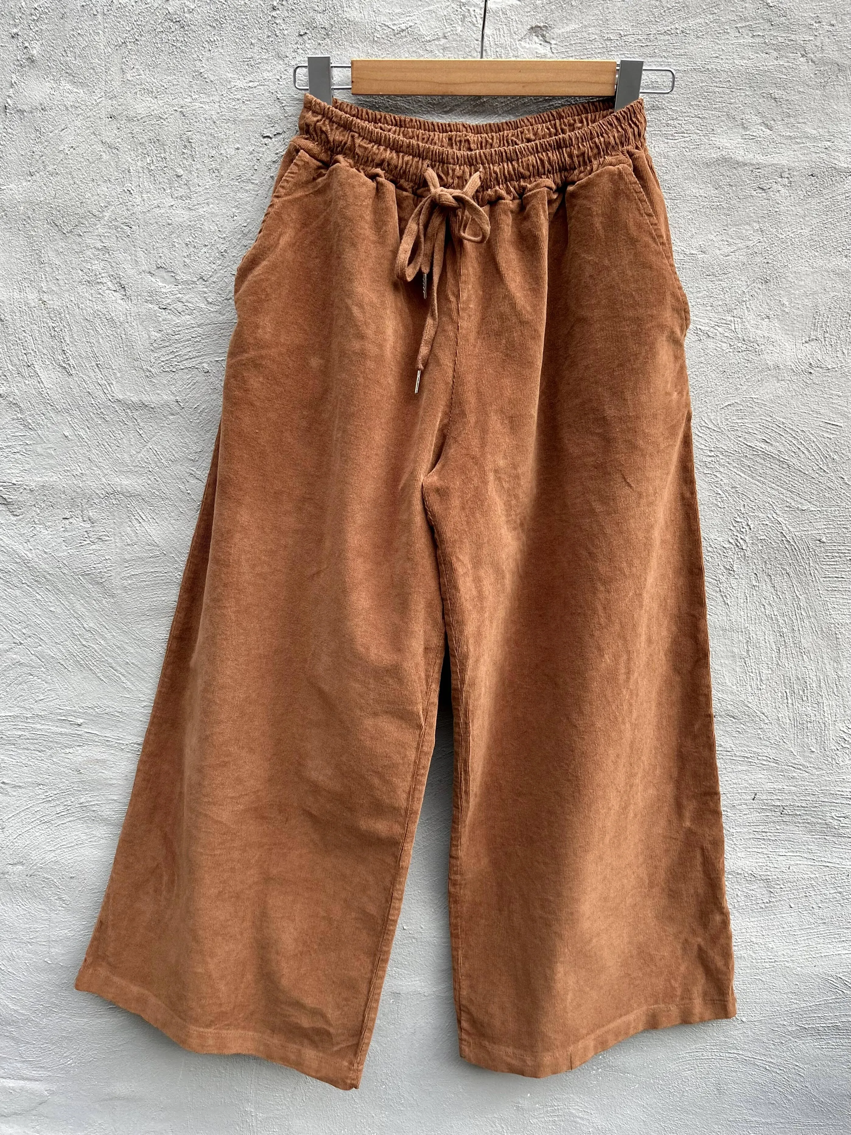 Corduroy Drawstring Wide Pants - Frederic