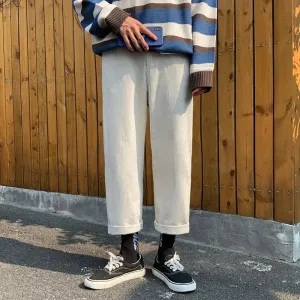 Corduroy wide leg casual pants