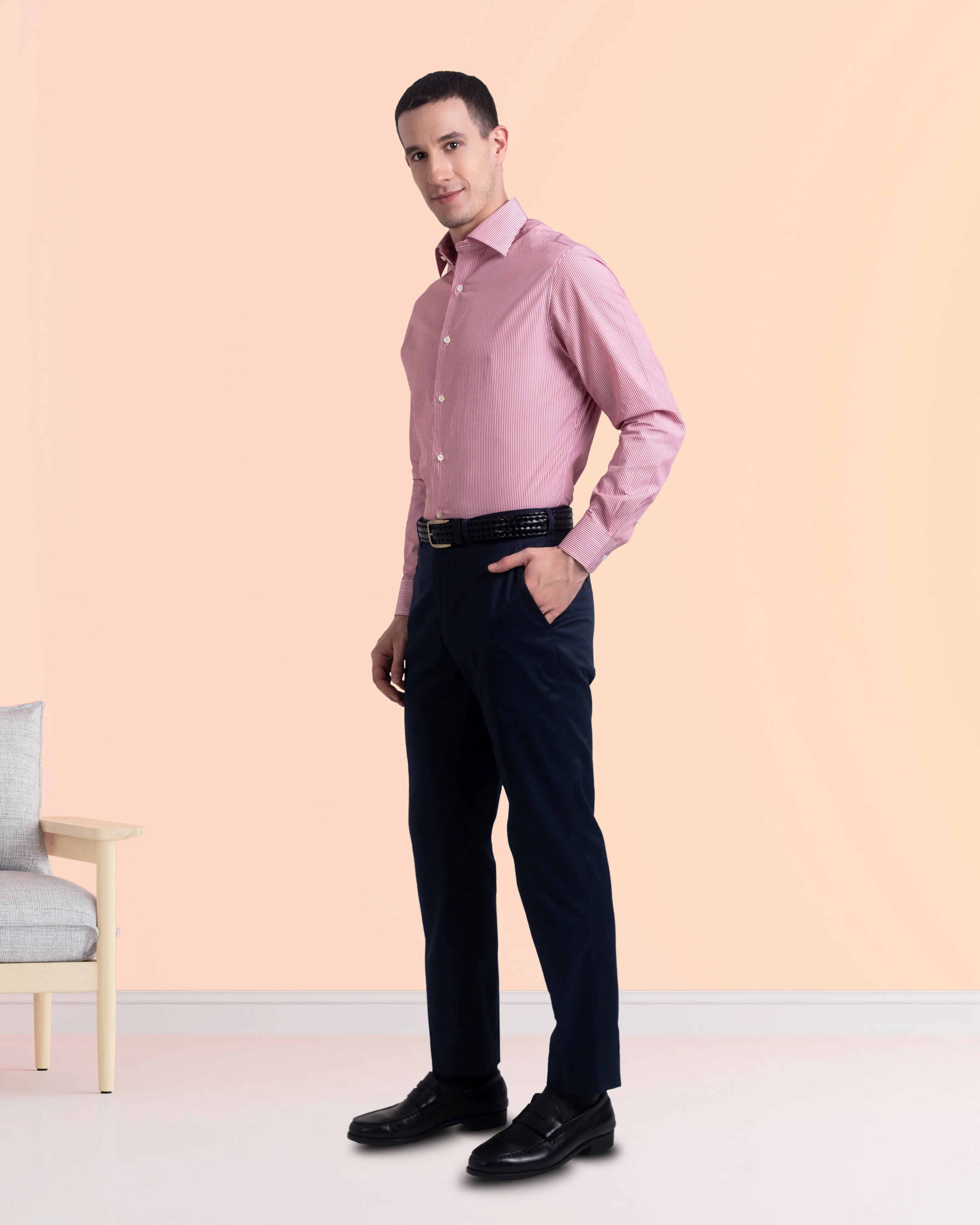 Dark Navy Twill Dress Pant