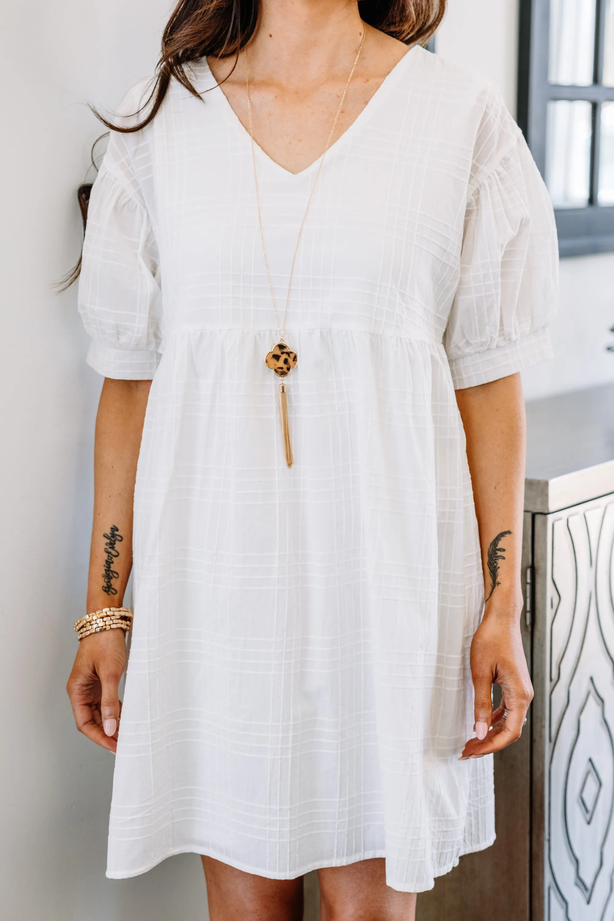 Do Yourself A Favor Ivory White Babydoll Dress
