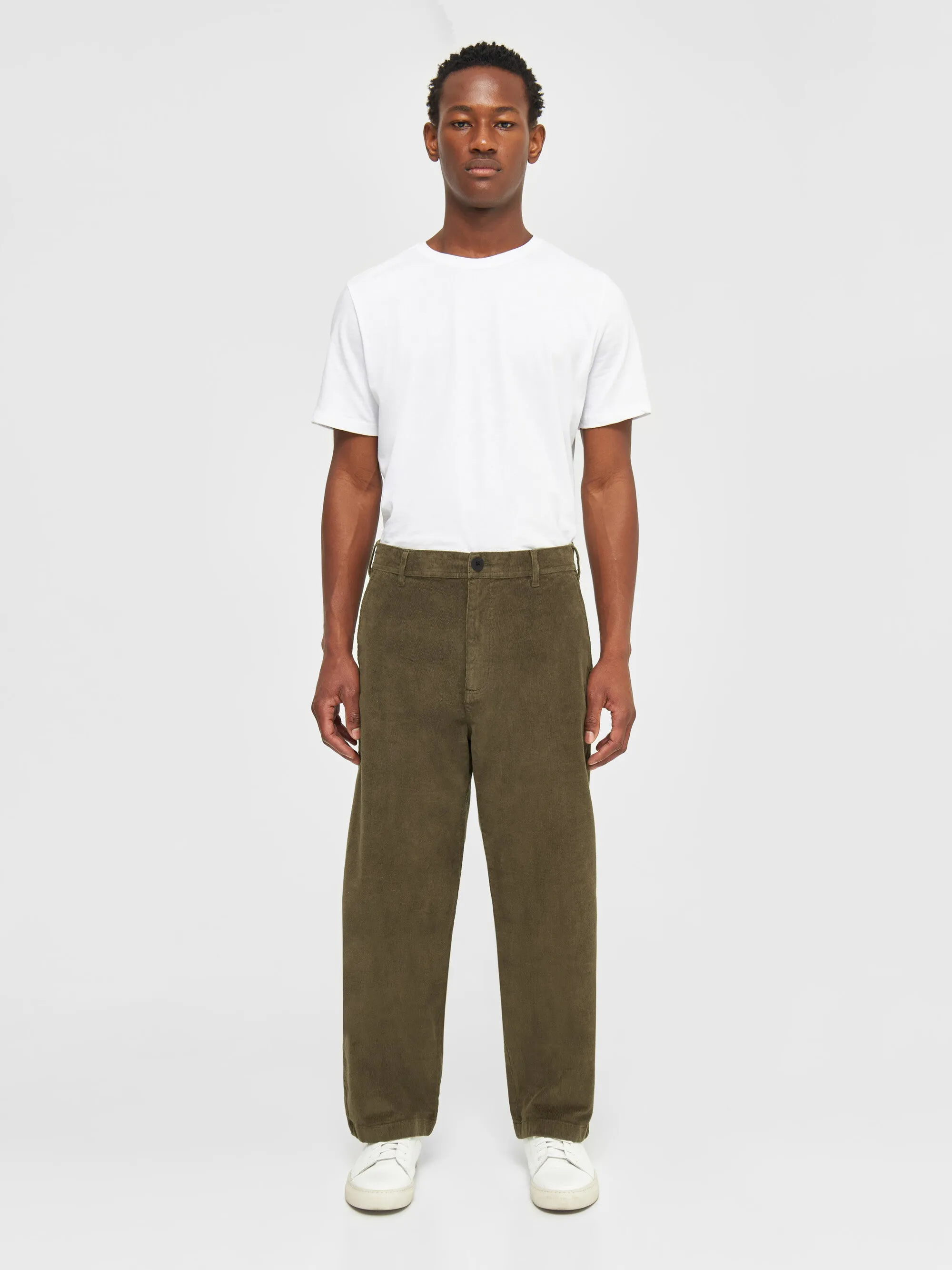 FLINT wide corduroy chino pants - Dark Olive
