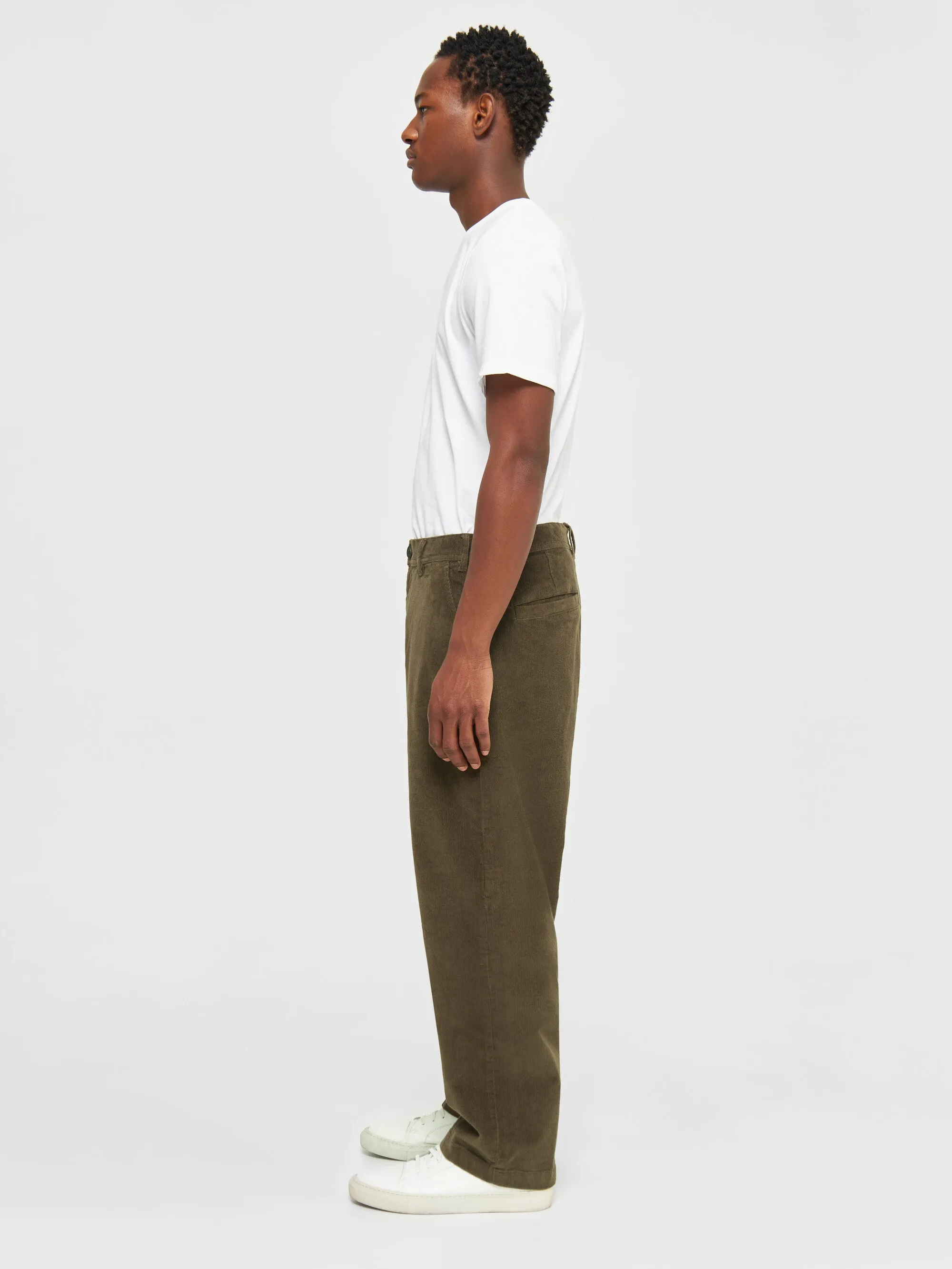 FLINT wide corduroy chino pants - Dark Olive