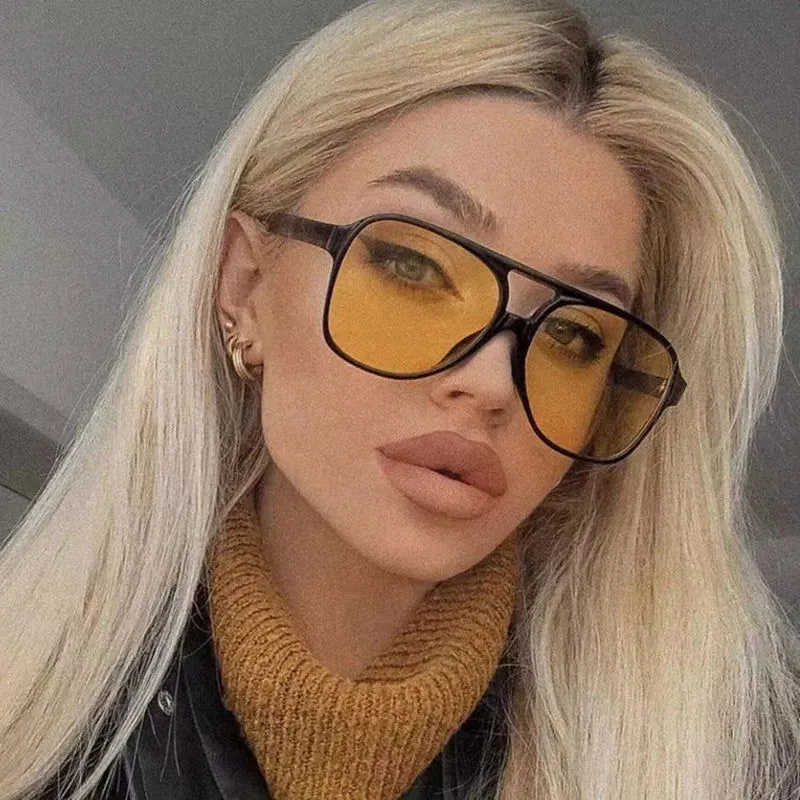 Flossy B Vintage Double Bridge Square Women's Sunglasses