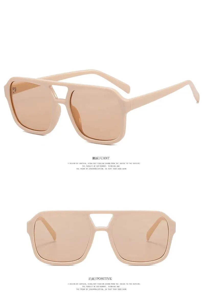 Flossy B Vintage Double Bridge Square Women's Sunglasses