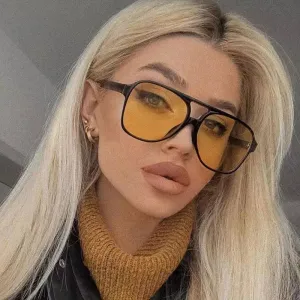 Flossy B Vintage Double Bridge Square Women's Sunglasses