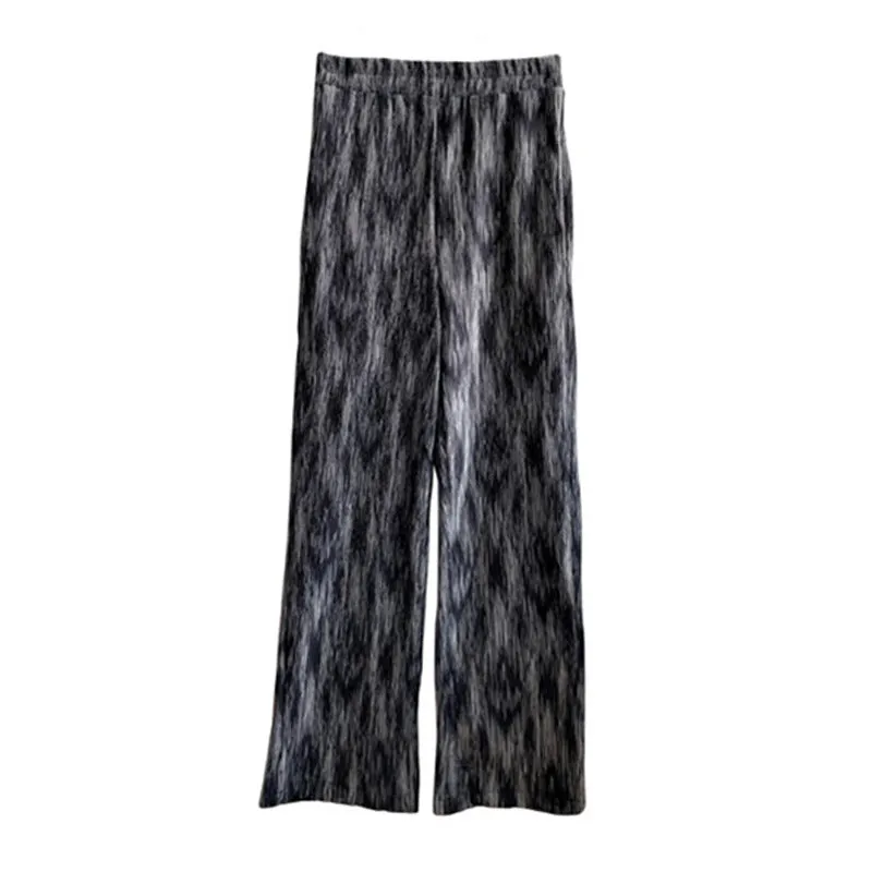 High Waist Dye Wide Leg Pants Women Korean INS Popular Casual Loose Straight Floor Length Long Pants