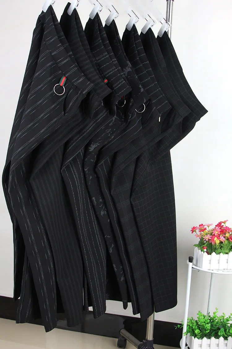High Waist Slim Look Wide Leg Pants Women Trendy Plus Size Casual Striped Long Pants