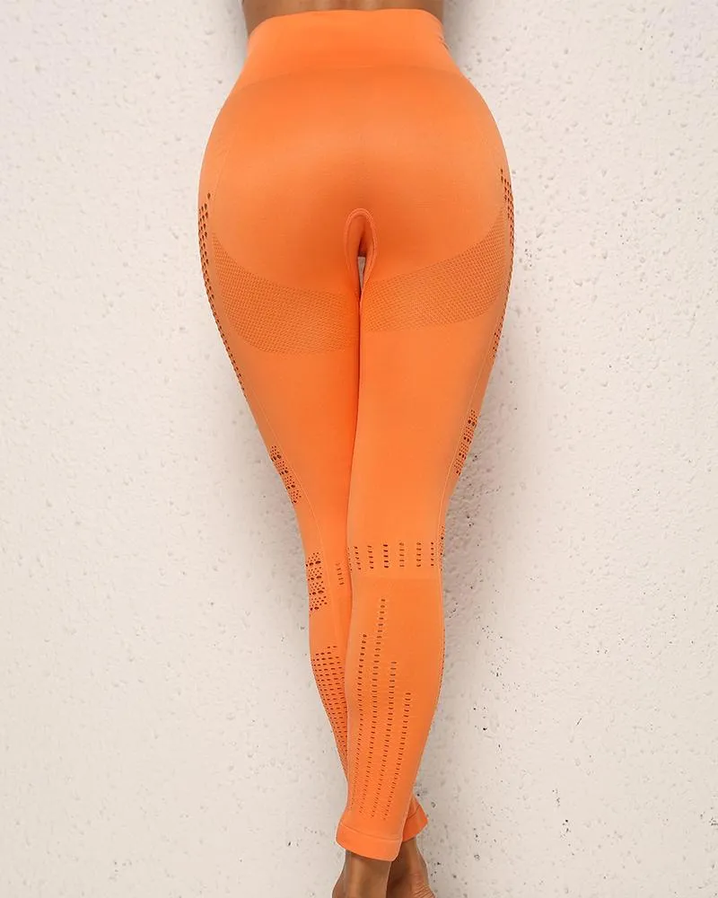 Hollow Out High Waist Butt Lifting Sports Yoga Pants