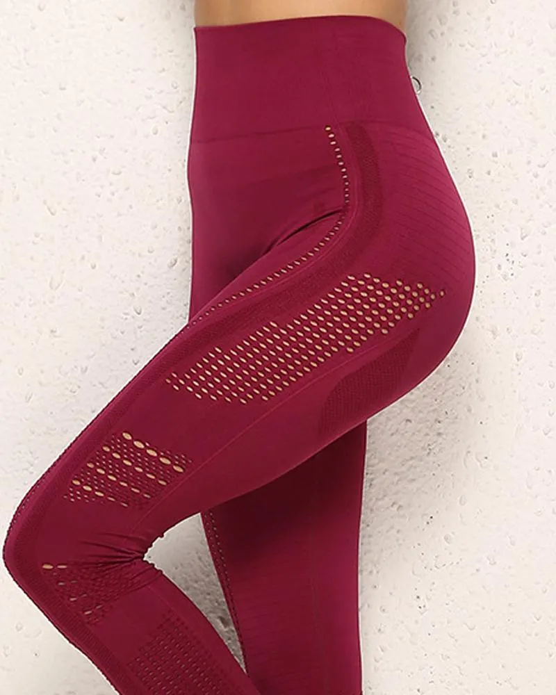 Hollow Out High Waist Butt Lifting Sports Yoga Pants