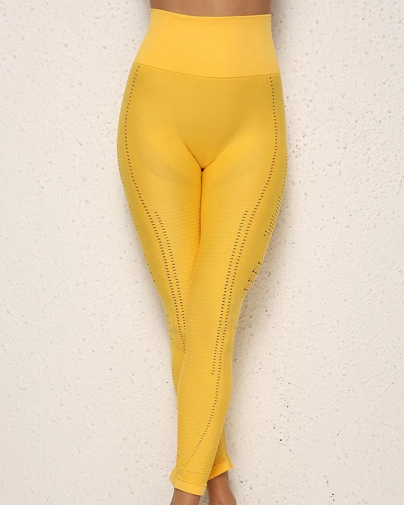 Hollow Out High Waist Butt Lifting Sports Yoga Pants
