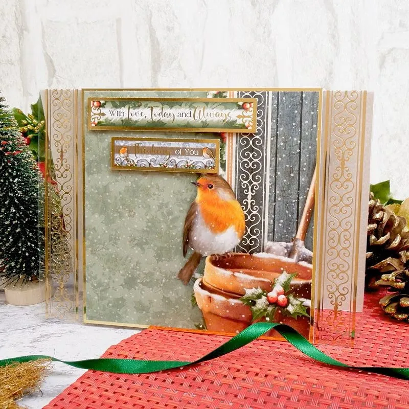 Hunkydory Winter Robins Luxury Foiled Acetate