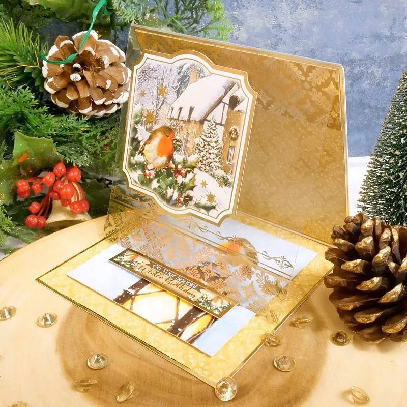 Hunkydory Winter Robins Luxury Foiled Acetate