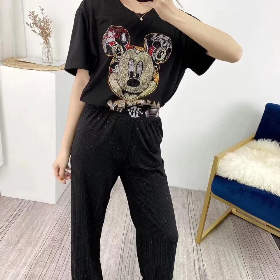 Korean Starry Sky Pants Hot Casual Chiffon Long High Waist Drape Floor Length Pants