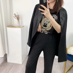 Korean Starry Sky Pants Hot Casual Chiffon Long High Waist Drape Floor Length Pants