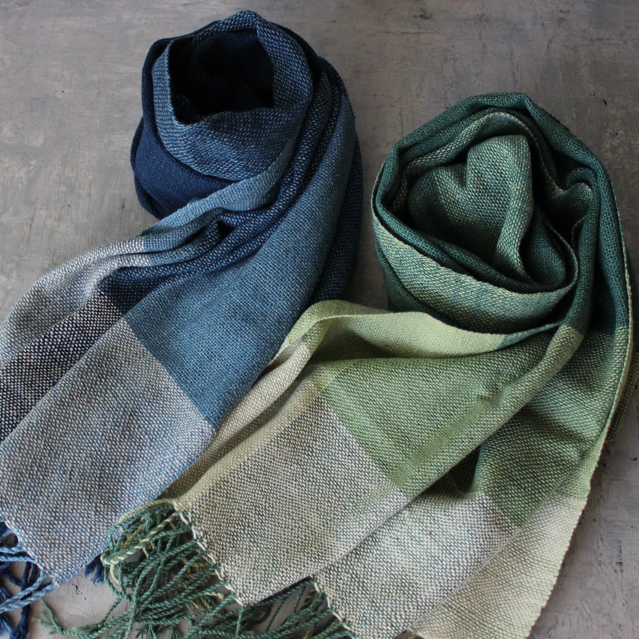 Lao Handwoven Cotton Scarf : Indigo