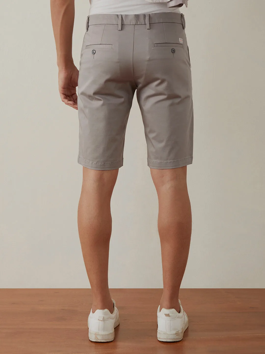 Light Grey Plain Shorts