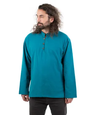 Long Sleeved Cotton Shirt Petrol