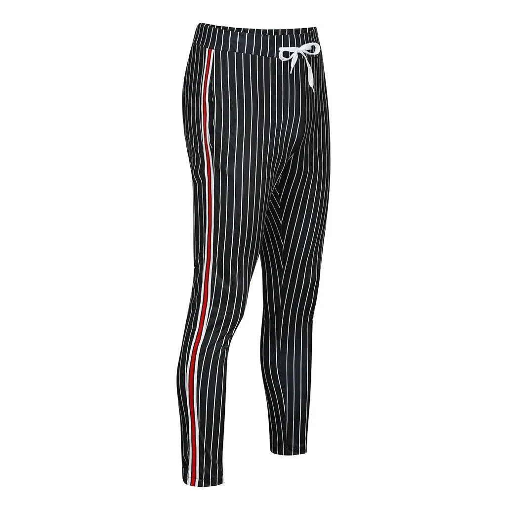 Men's Casual Striped Joggers