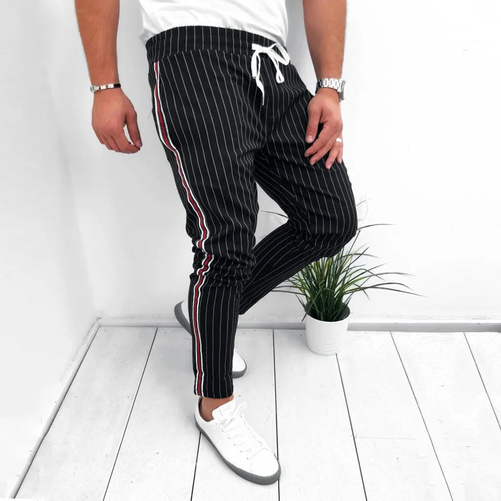 Men's Casual Striped Joggers