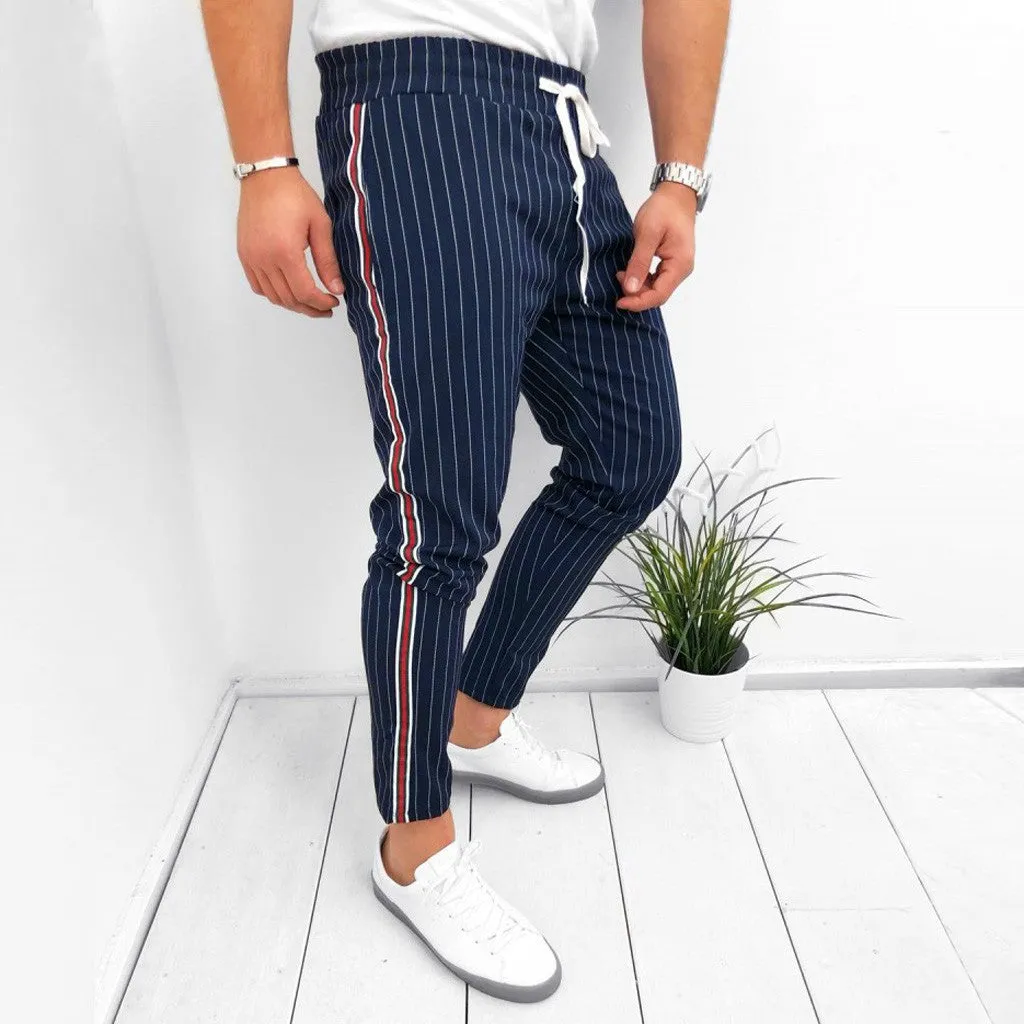 Men's Casual Striped Joggers