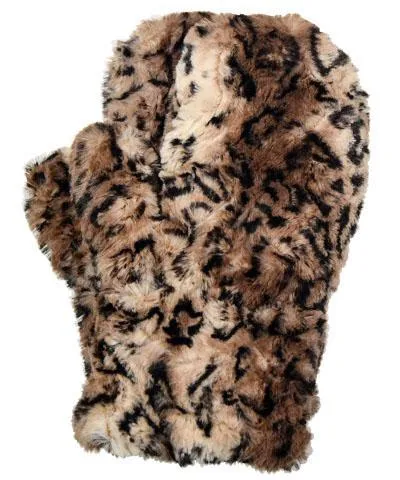 Men's Mittens - Luxury Faux Fur in Carpathian Lynx