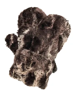 Men's Mittens - Luxury Faux Fur in Mocha